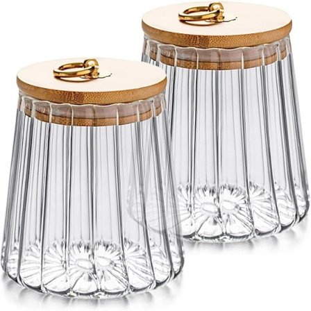 Sæt med 2 lufttætte opbevaringsglas til te, kaffe, sukker - Køkkenopbevaringsbeholdere - 650 ml