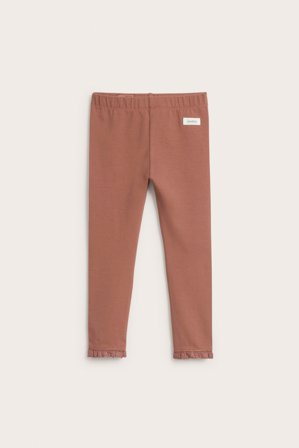 Newbie | Leggings med spetsvolang | Mörkrosa