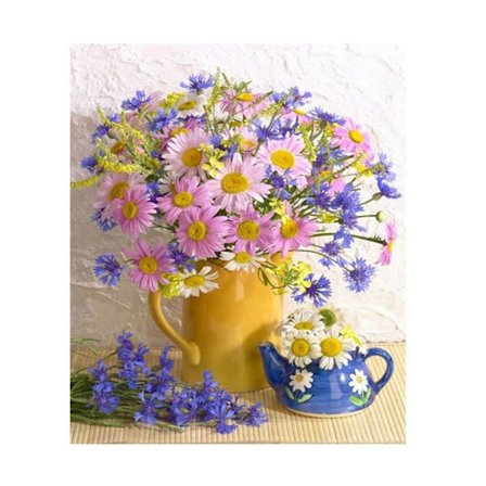 Diamantmaleri Firkantede Perler 50x50 cm 5D DIY Vase Blomster