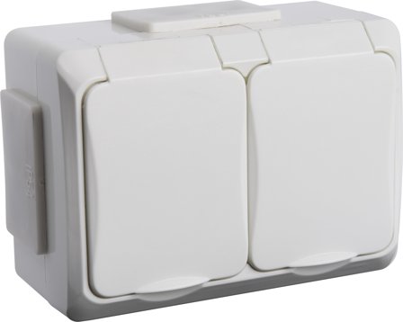 Gelia 4022086112 Vegguttak kapslet 2-veis, Strømbrytere & vegguttak