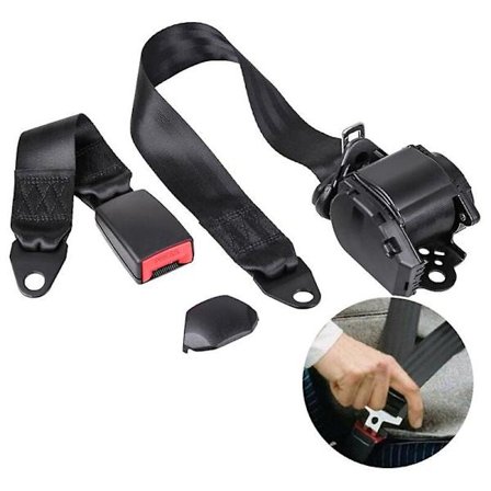 3 Point Adjustable Seat Belt Car Safety Belt Universal Automatic Telescopic Car Safety Belt For Go Kart Club Golf Trolley Vehicle Truck
