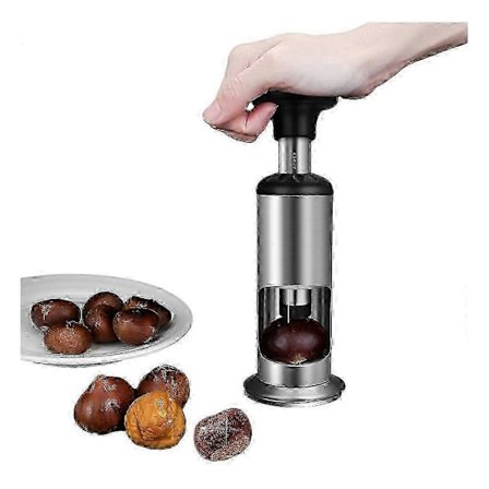 Manuel kastanjeåbner i rustfrit stål, kastanjeskræller, manuel kastanjeåbner, rustfrit stål (1 stk)