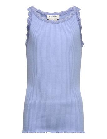 Silk Top W/ Lace T-shirts Sleeveless Blå Rosemunde Kids*Betinget Tilbud