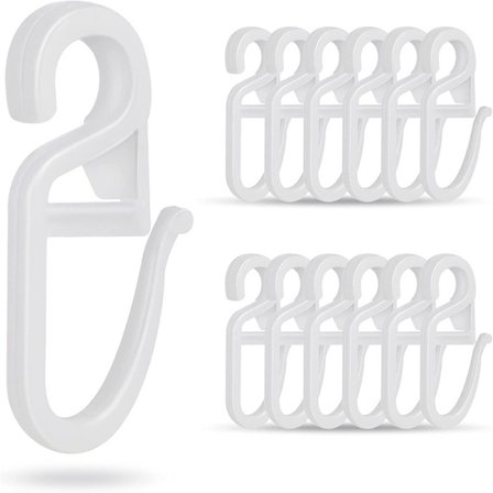 60 stk gardinkrok kompatibel med gardinskinne og stang, gardintilbehør, snapkrok, krok gardin, hvit