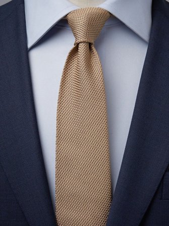 John Henric Men's Beige Grenadine Tie Size 7,5