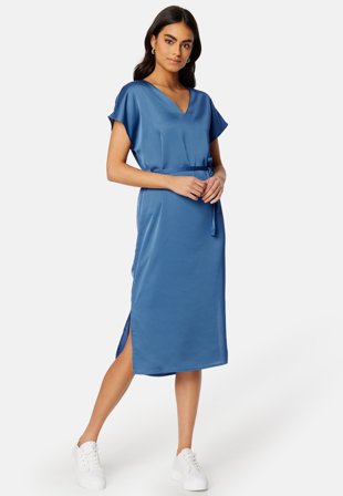 VILA Ellette V-Neck S/S Dress Federal Blue Klær