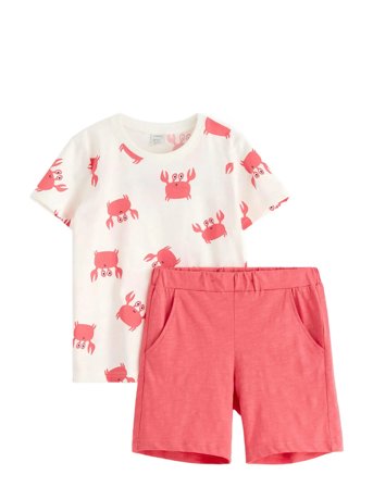 Set Top Ss Aop Shorts Pink Lindex