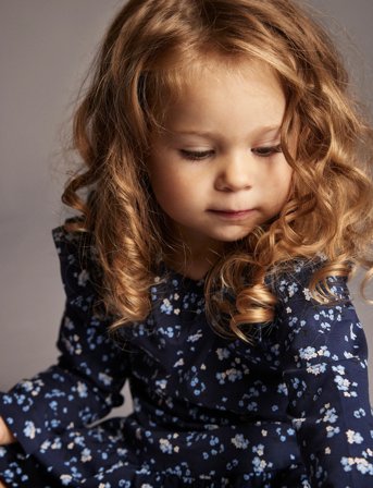 Creamie Dress Flower Dobby - Blue - 116