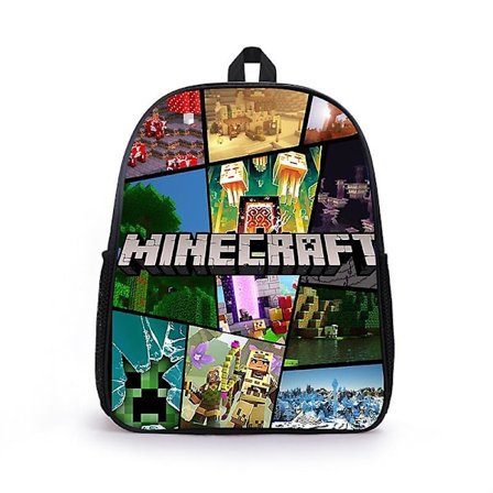 minecraft tryck ryggsäck stor kapacitet skolväska hög kvalitet - spot sales