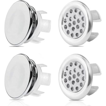 4 stk. vaskoverløbsring, overløbsstopring, rund hul vasktrim, vaskoverløbsring overløb