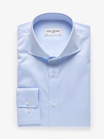 John Henric Men's Hellblaues Stretch-Hemd Slim Fit Size 41