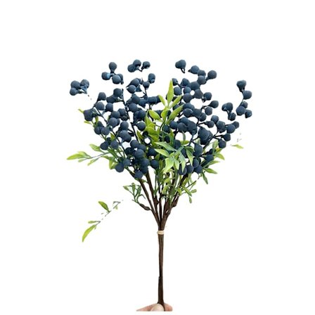 6 kappaletta tekokukkia Realistiset mustikat varrella Tekojouluhedelmä Mustikkakoriste (sininen)