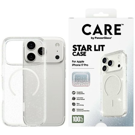 CARE by PanzerGlass Flagship Urban Explorer-etui m. hvid MagSafe til iPhone 17 Pro - Klar glitter