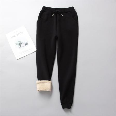 Tjock Fleece Joggingbyxor För Damer Med Hög Midja Fuzzy Träningsbyxor