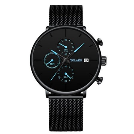 Herre klokke konsept ormehull klokke trend kvarts klokke (blå)