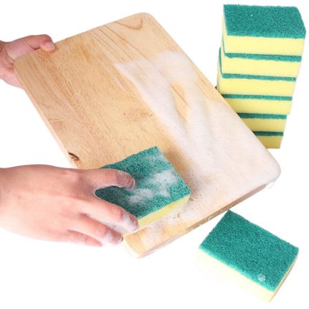Eksfolierende rengøringssvamp, poleringssvamp, køkkenrengøringsbørste, rengøringsværktøj til køkken og badeværelse