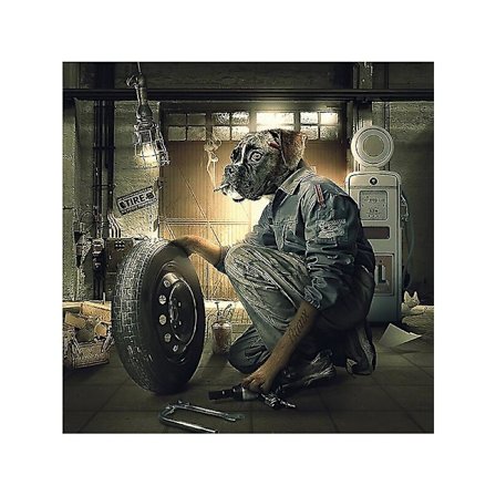 Morsom ape røyker en sigar tyggegummi plakat lerret maleri dyr hund motorsykkel veggkunst stue hjemmedekor Cuadros Fingerferdighetsspill