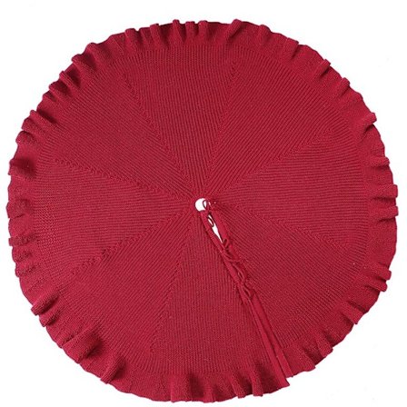 Julgranskjol, volang trädkjol 48 tum stickad stickad