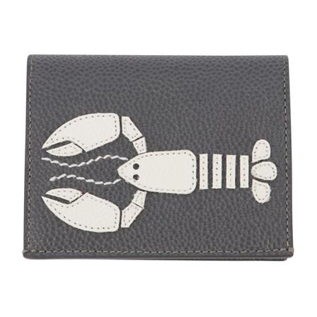 Thom Browne, Card Holder Lobster Icon Applique Szary, Mężczyzna, Rozmiar: ONE Size