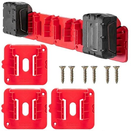 RIS-M-1 3 st För Milwaukee M18 18V Batterihållare Hylla Väggfäste Hängare Förvaringsställ [BR]