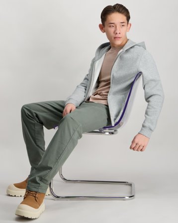 Tommy Hilfiger HERRINGBONE WORKER PANTS Grün Hosen Jungen - Kids Brand Store