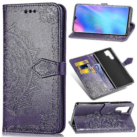 Nytt fodral kompatibelt med Huawei P30 Pro Cover Läder Plånboksfodral Präglad Mandala Magnetiskt Flip-skydd Stöttåligt - Violett