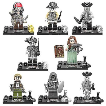 8 kpl/settiä Pirates Of The Caribbean -rakennuspalikkahahmojen rakennusleluja