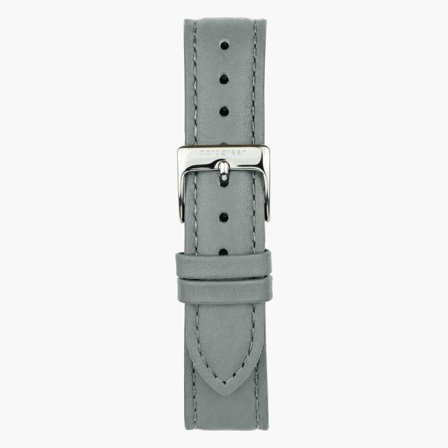Lederarmband Grau - Silber - 36mm