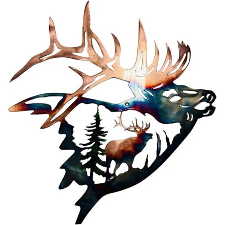 Have Statue, Metal Vægkunst Dekoration Elg i Træet Skulptur