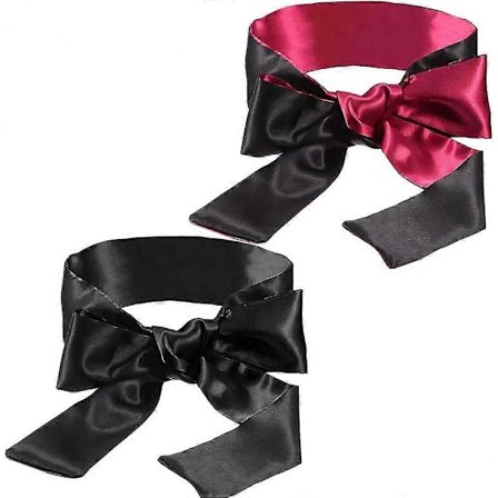 2 Pak Satin Øjenmaske, Silke Øjenmaske Søvnmaske Øjenlåg til Kvinder Mænd, Søvn Blindfolds Sæt Øjenbind til Søvn Spil