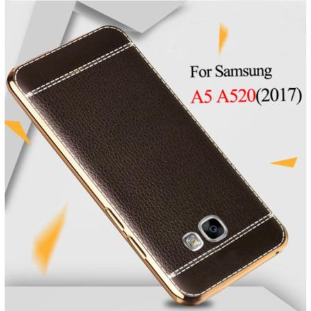 Galaxy A5 (2017) Exklusivt Silikonskal Med Läder Rosa