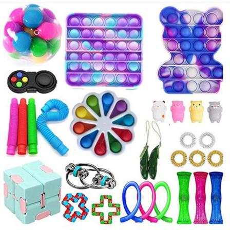 PRO 30 st. Fidget Pop it Toys Set pack för barn och vuxna HZR