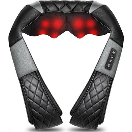 Ryggmassager med Värme, Nackmassager Present till Kvinnor/Män/Mamma/Pappa, Shiatsu Axelmassager, Elektrisk Djupvävnads 4D Knådande Massager Present