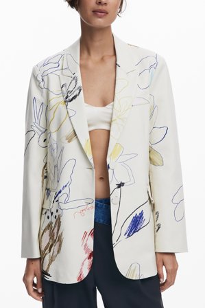 Desigual Giacca Classica Donna Bianco