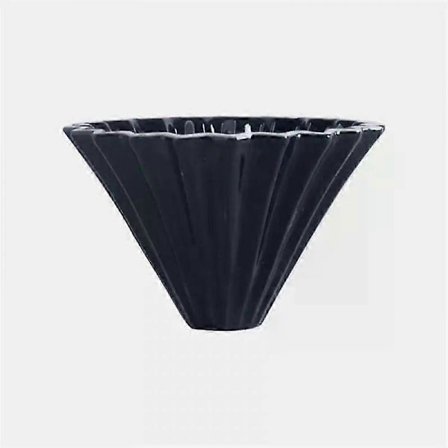 (Svart-1-2 portioner) Keramisk kaffedroppare Pour Over Kaffebryggare Handgjord Origami Kaffefilter Kopp Blomma Form Tratt Dropp Café Tårtkopp Hem