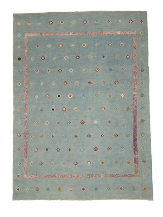 Tappeto Kilim Nimbaft 258X345 Verde/Grigio Scuro Grandi (Lana, Afghanistan)