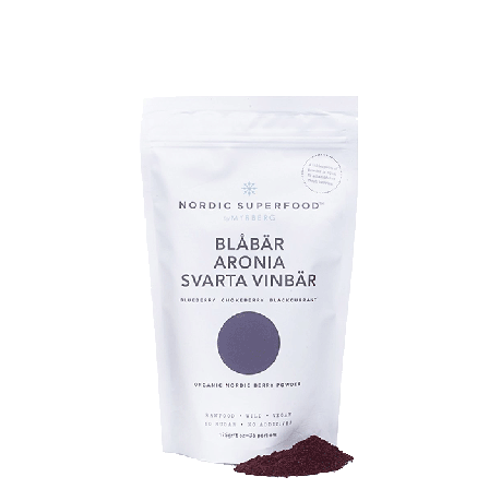 Nordic Superfood by Myrberg Bärpulver Blåbär Svarta vinbär & Aronia 80 g