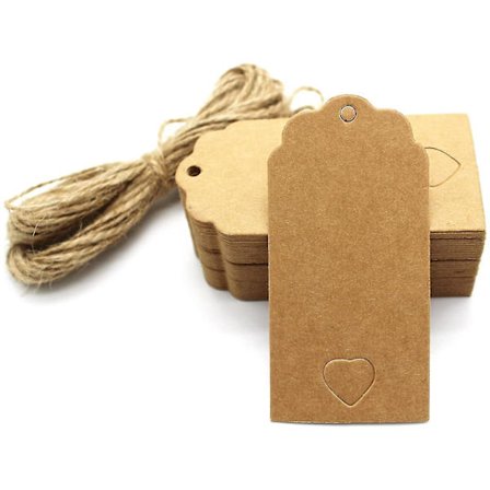 Kraft Blanke Tags 100stk Bryllup Hæng Vintage Papir