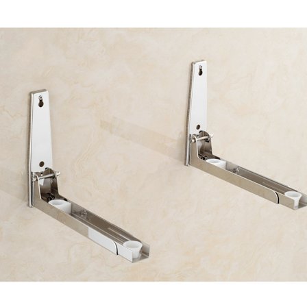 Sort Mikrobølgeovn Vægophæng, Sort Mikrobølgeovn Hylde, Rustfrit Stål Mikrobølgeovn Hylde, Velegnet Til Alle Mikrobølger, Maks. Mikrobølgeovn Vægt 50 