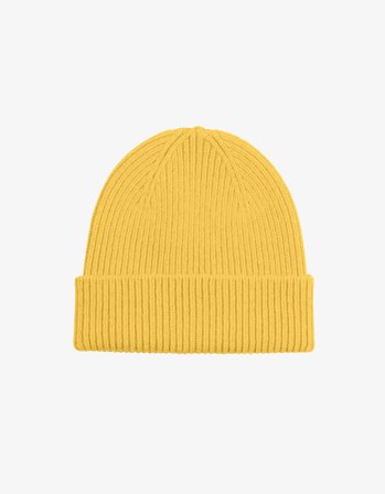 Merino Wool Beanie - Lemon Yellow - One Size