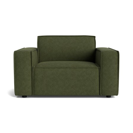 Lyon Sessel Moderner Sitzkomfort Aragon Grün Uni-Muster für das Wohnzimmer Ergänzung zum Lyon Sofa Bequemer Polstersessel Breite 80cm
