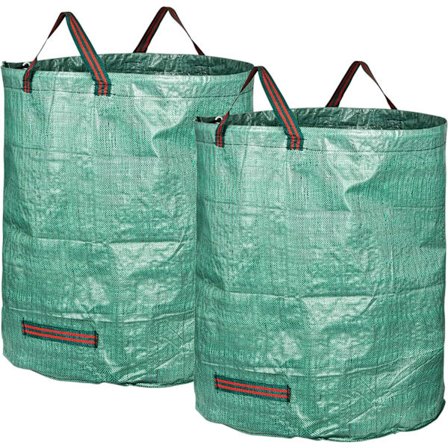 272L stor kapacitet 2-pak rivebestandig havepose til opsamling af nedfaldne blade og opbevaring af haveaffald
