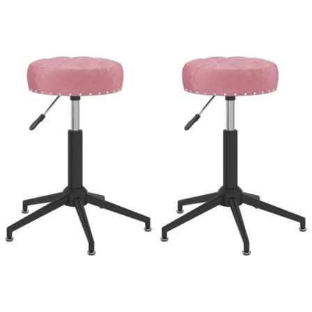 Vidaxl Snurrbara Matstolar 2 St Rosa Sammet Rosa