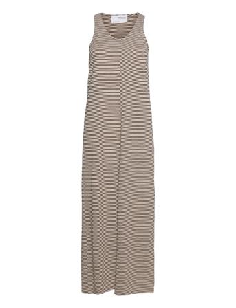 Slfivy Sl Ankle Slit Dress Stripe M Patterned Selected Femme