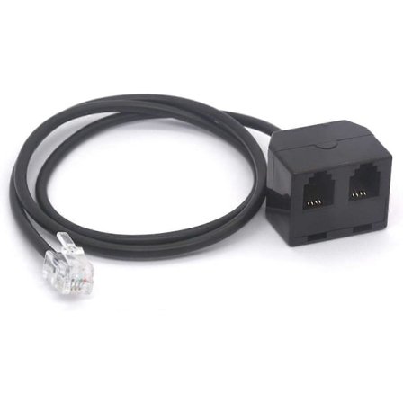 RJ9 splitter sæt 4P4C han til 2 RJ9 hun