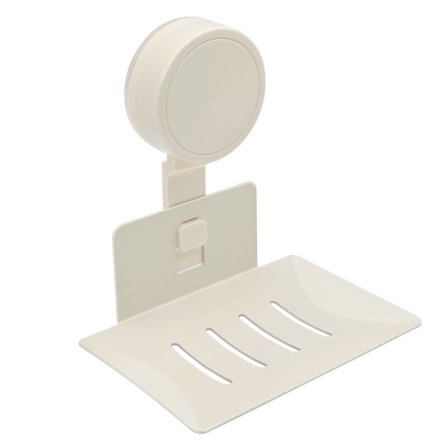 Tvålkopp med sugpropp för dusch (1-pack) - Väggmonterad tvålhållare för dusch - Självdränerande tvålfat - Tvålhållare i rostfritt stål för schampo