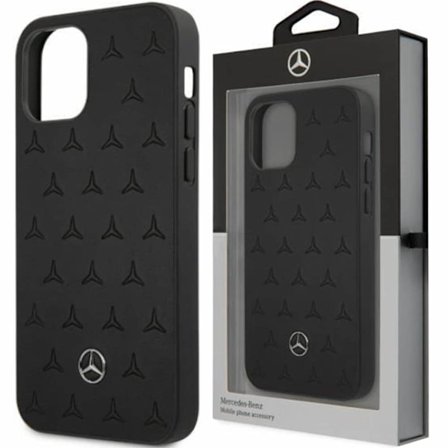Mercedes MEHCP13SPSQBK iPhone 13 mini 5.4 svart/svart hardt deksel Skinnstjernemønster