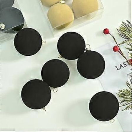 6 stk. fløjls julekugler, flokerede juletræskugler, plastik kugler, jule dekorative hængende ornamenter, juletræsdekoration 6 cm