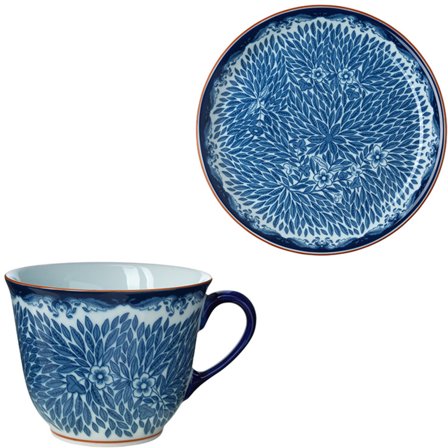 Rörstrand Ostindia Floris Krus 40 cl + Tallerken 20 cm' - 'Blå