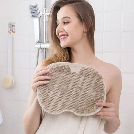 Silicone Shower Foot Scrubber Back Brush Massager Clean Bathroom Non Slip Bath